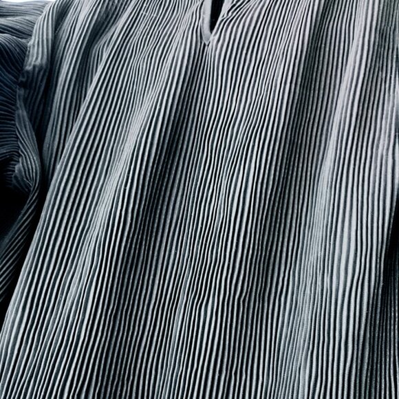 Banjul Women’s Black Pleated Ruffle Top Small – Lightweight Dressy Blouse - Picture 5 of 8